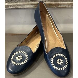 Jack Rogers Rebecca Blue Leather Pinwheel Navajo Flats‎ Shoes Size 9.5M